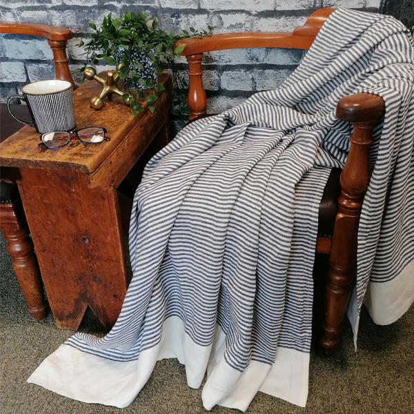 Venice Striped Linen Sun Towel Blanket - OFFER