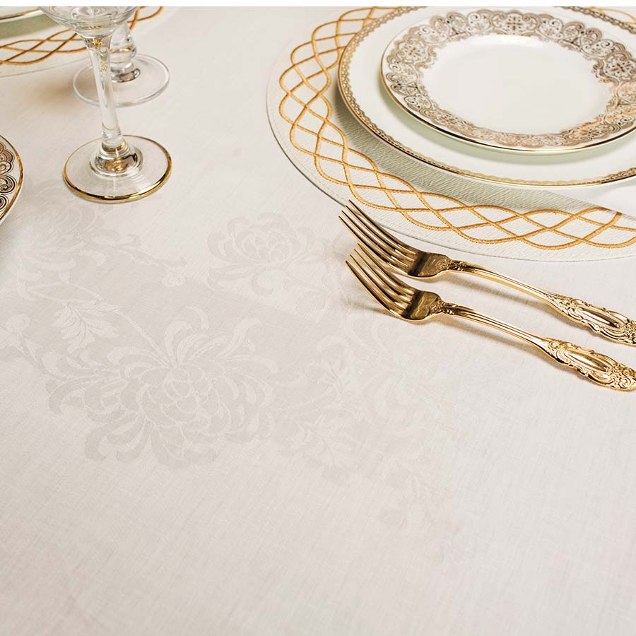 Chrysanthemum Double Damask Tablecloths – Ferguson's Irish Linen