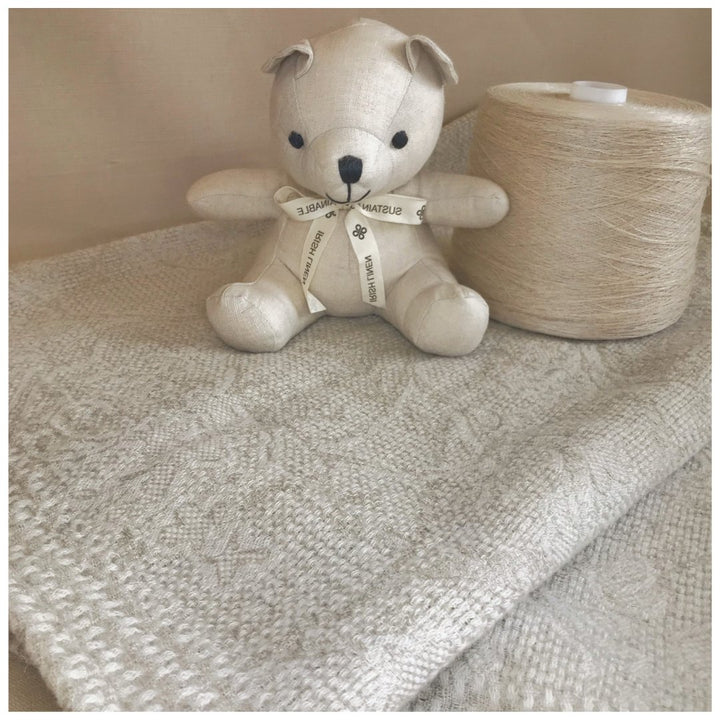 Natural Afghan Linen and Lambs' Wool Blanket - Ferguson's Irish Linen