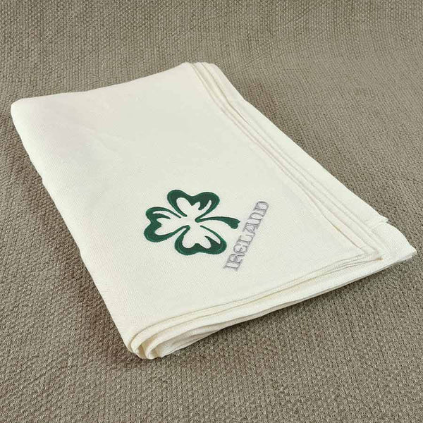 Embroidered Green Shamrock Tablecloth