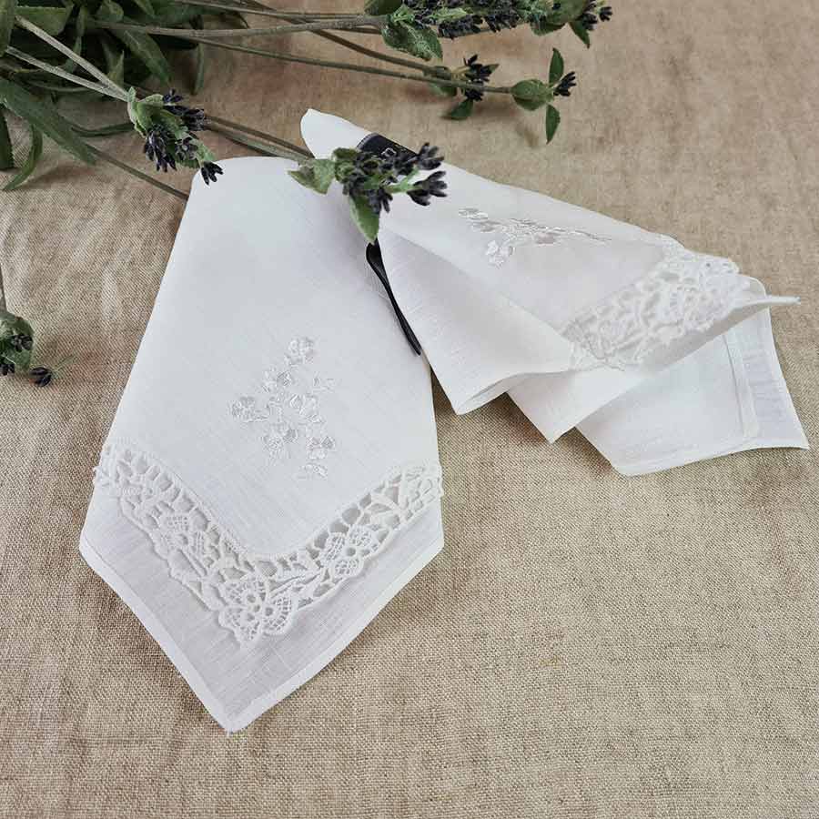 Linen on sale lace handkerchief